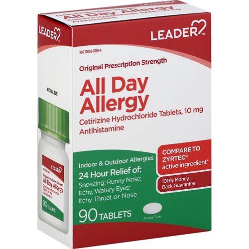 Image for Leader All Day Allergy Relief, 24 Hr,Original, Tablet,90ea from GREEN APPLE PHARMACY