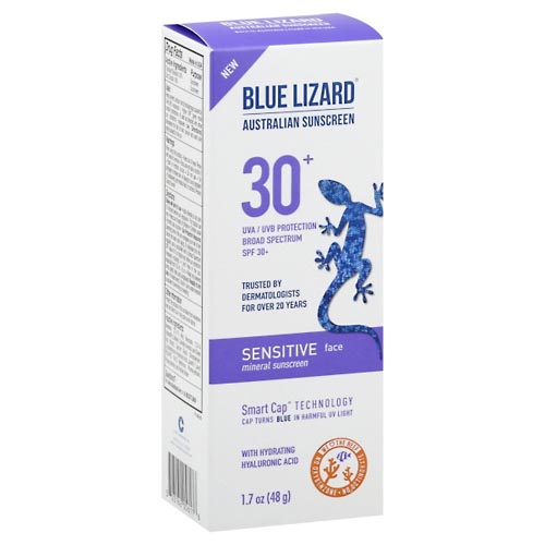 Image for Blue Lizard Sunscreen, Mineral, Sensitive Face, Broad Spectrum SPF 30+,1.7oz from GREEN APPLE PHARMACY